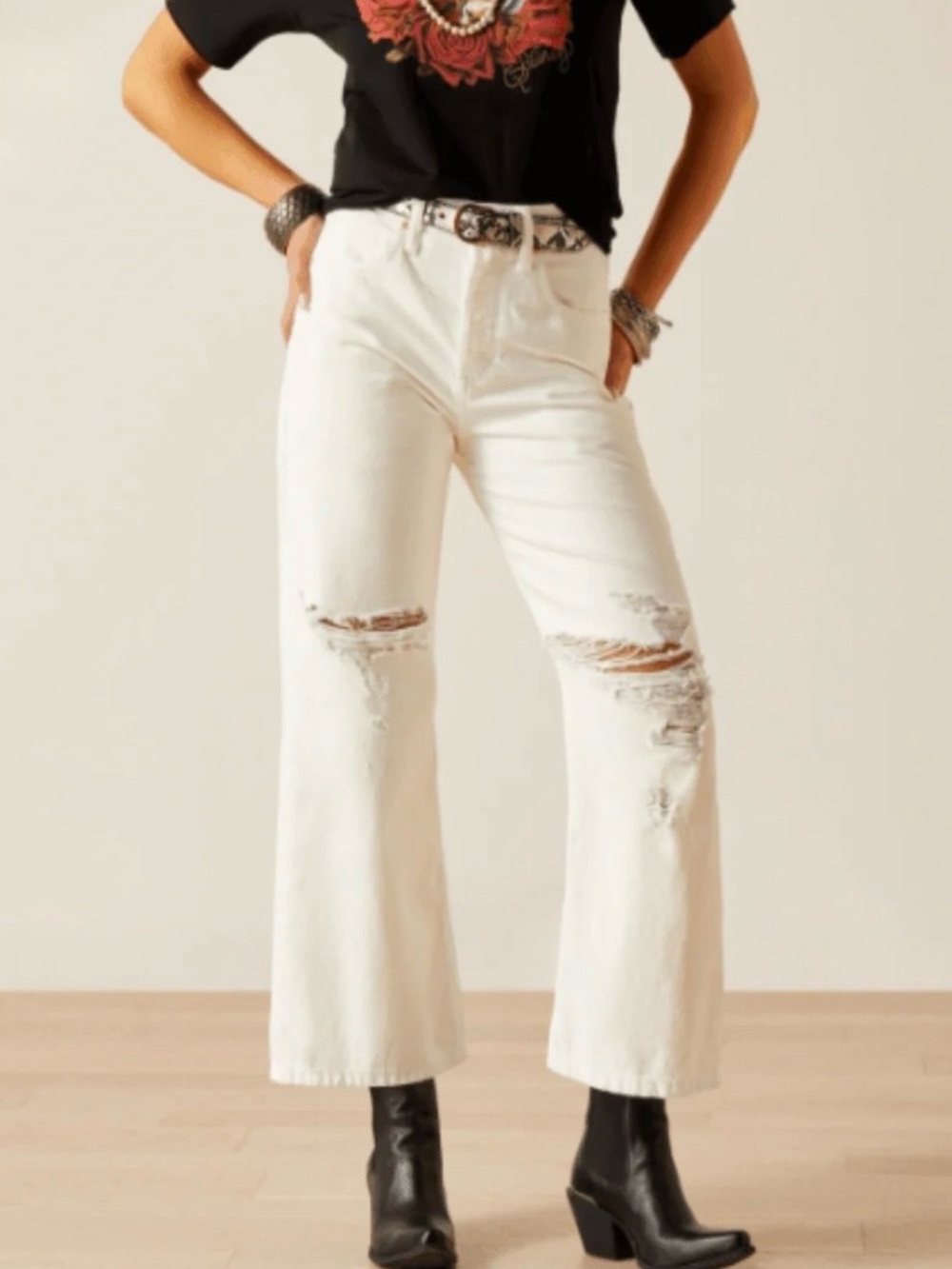 Ariat Ultra High Rise Tomboy Jean White #10048256 size 31.